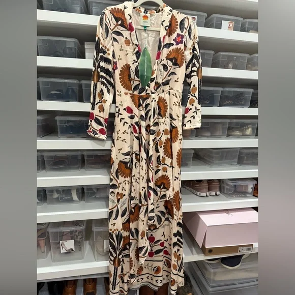 FARM Rio | Dresses | Farm Rio Sand Palms Paradise Maxi Nwt Xxs | Poshmark
